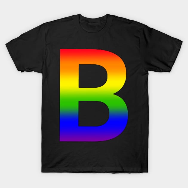 Rainbow Letter B T-Shirt by JennaBunnies